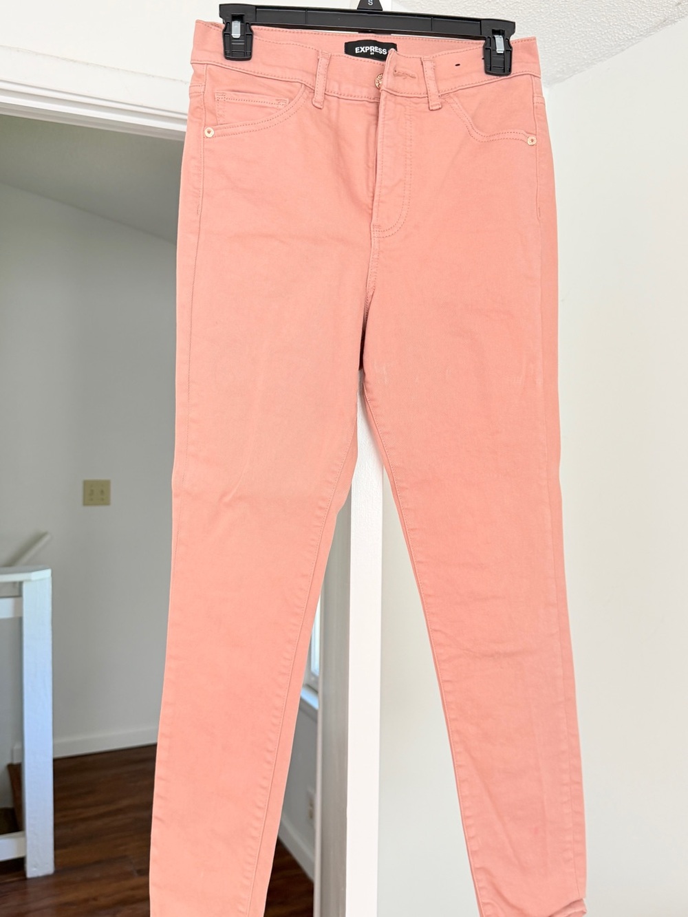 Express Women's Coral Pink Skinny Jeans